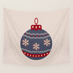 Christmas Bauble Blue And Red Wall Tapestry Gallery Image 4