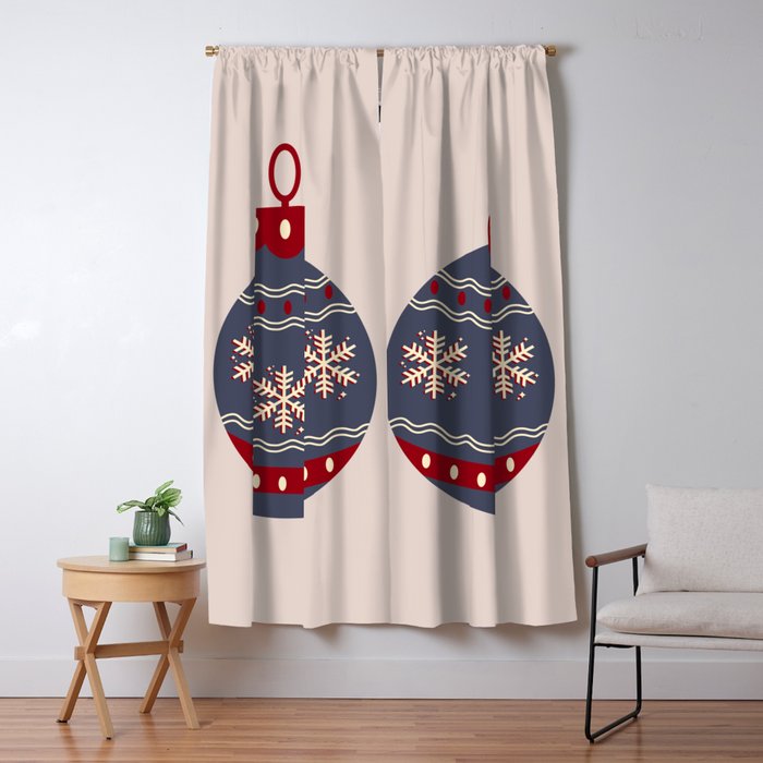 Christmas Bauble Blue And Red Window Curtain Gallery Image 5