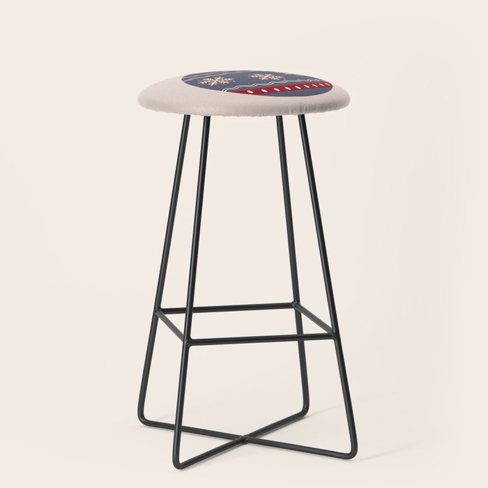 Christmas Bauble Blue And Red Stool Gallery Image 1