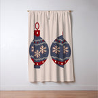 Christmas Bauble Blue And Red Window Curtain Gallery Image 3