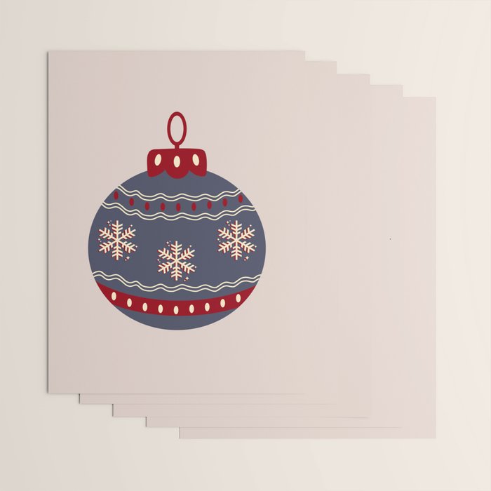 Christmas Bauble Blue And Red Wrapping Paper Gallery Image 3