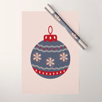 Christmas Bauble Blue And Red Wrapping Paper Gallery Image 1