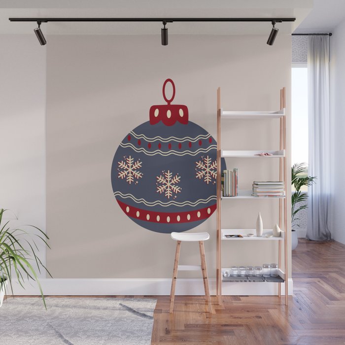 Christmas Bauble Blue And Red Wall Mural Gallery Image 1