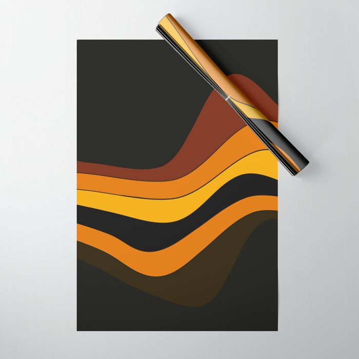 Retro 1970's Groovy Lines Colorful Designs Trending Art Wrapping Paper Gallery Image 1