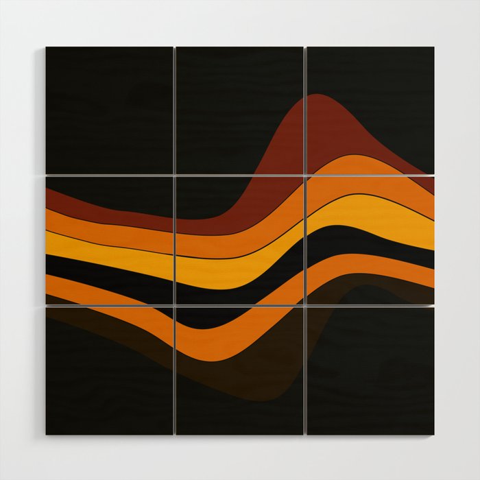 Retro 1970's Groovy Lines Colorful Designs Trending Art Wood Wall Art Gallery Image 1