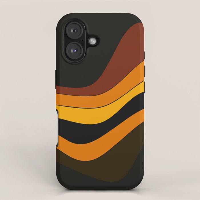 Retro 1970's Groovy Lines Colorful Designs Trending Art iPhone Case
