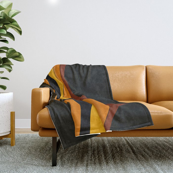 Retro 1970's Groovy Lines Colorful Designs Trending Art Throw Blanket Gallery Image 1