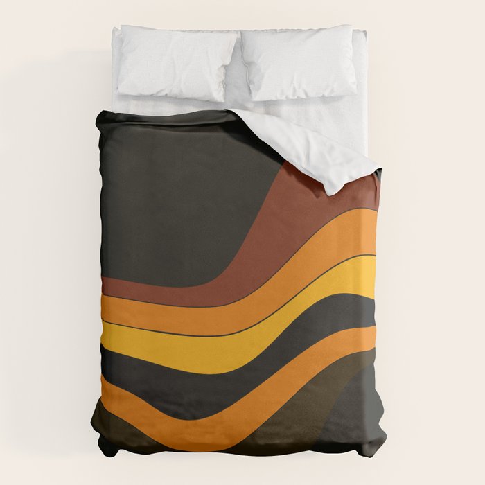 Retro 1970's Groovy Lines Colorful Designs Trending Art Duvet Cover Gallery Image 1
