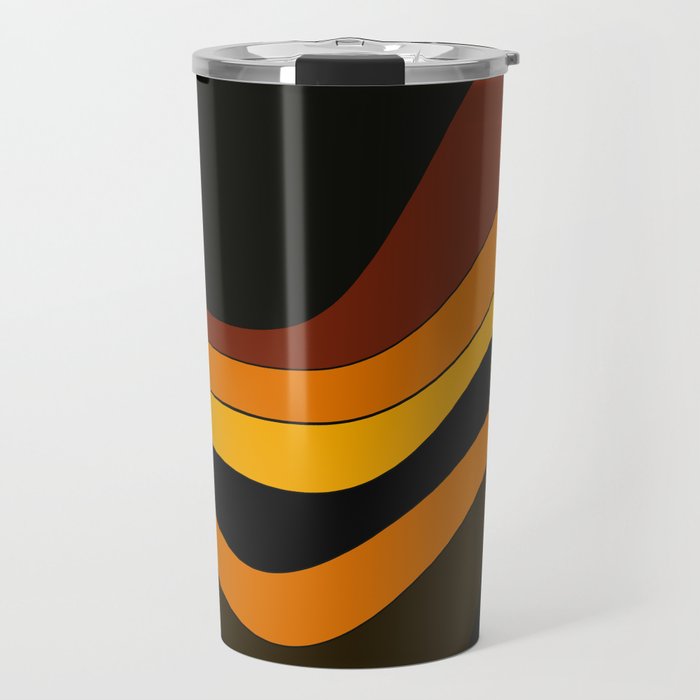 Retro 1970's Groovy Lines Colorful Designs Trending Art Travel Mug Gallery Image 1