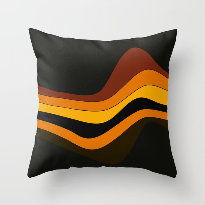 Retro 1970's Groovy Lines Colorful Designs Trending Art Throw Pillow Gallery Image 6