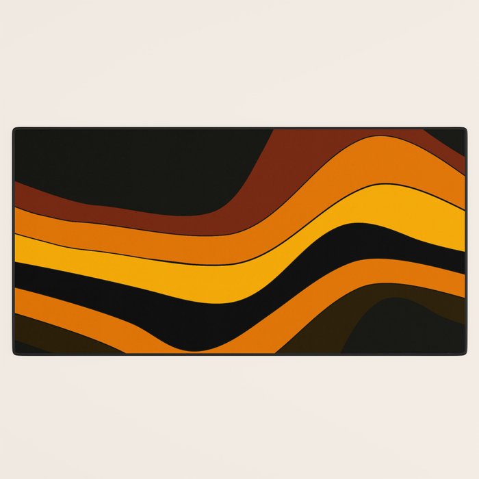 Retro 1970's Groovy Lines Colorful Designs Trending Art Desk Mat Gallery Image 3
