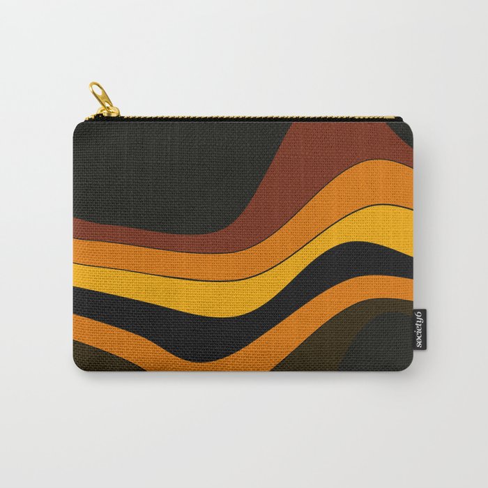 Retro 1970's Groovy Lines Colorful Designs Trending Art Carry All Pouch Gallery Image 1