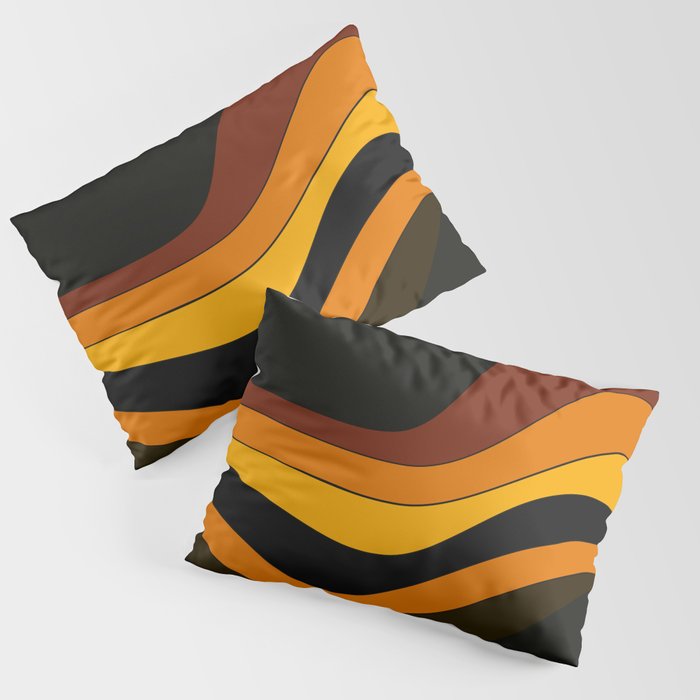 Retro 1970's Groovy Lines Colorful Designs Trending Art Pillow Sham Gallery Image 3