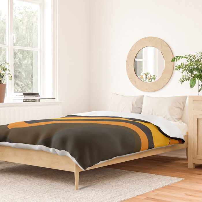 Retro 1970's Groovy Lines Colorful Designs Trending Art Duvet Cover Gallery Image 2