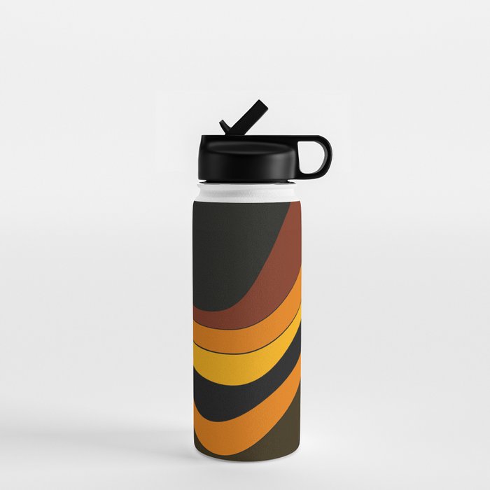Retro 1970's Groovy Lines Colorful Designs Trending Art Water Bottle Gallery Image 1