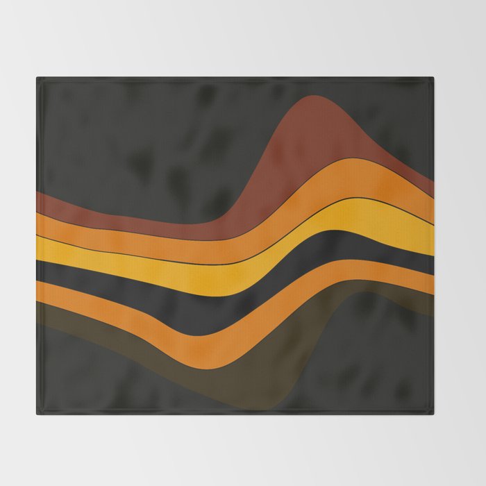 Retro 1970's Groovy Lines Colorful Designs Trending Art Throw Blanket Gallery Image 2