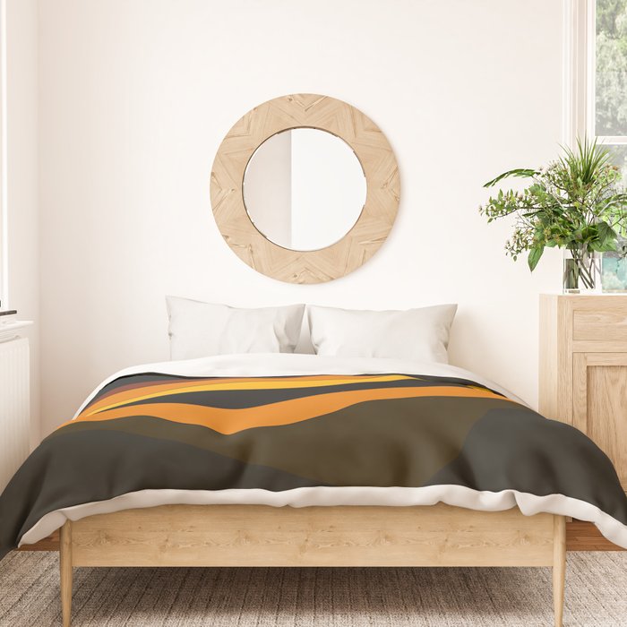 Retro 1970's Groovy Lines Colorful Designs Trending Art Duvet Cover Gallery Image 3