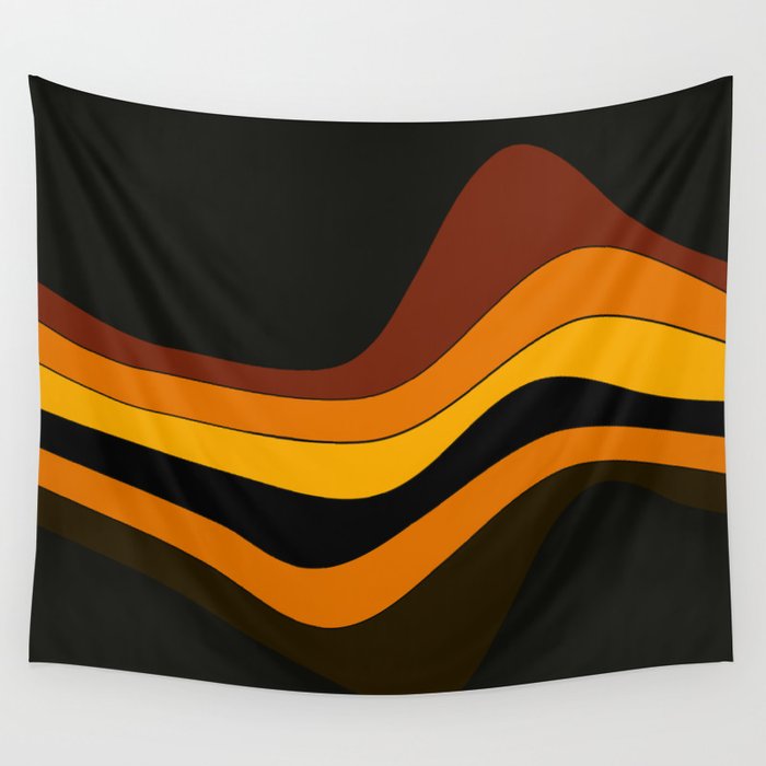 Retro 1970's Groovy Lines Colorful Designs Trending Art Wall Tapestry Gallery Image 4