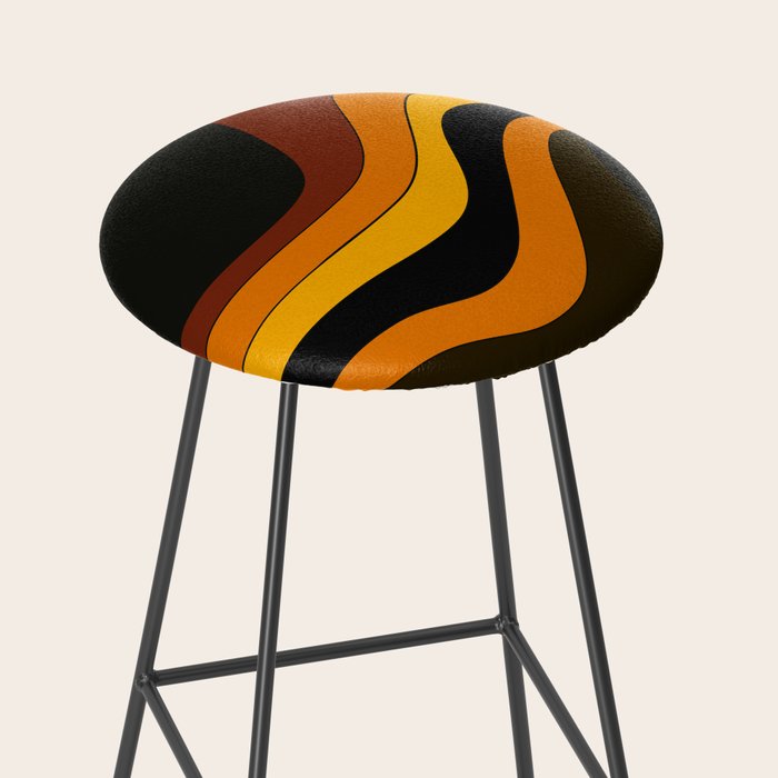 Retro 1970's Groovy Lines Colorful Designs Trending Art Stool Gallery Image 2