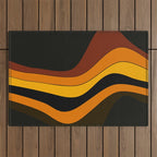 Retro 1970's Groovy Lines Colorful Designs Trending Art Outdoor Rug Gallery Image 1