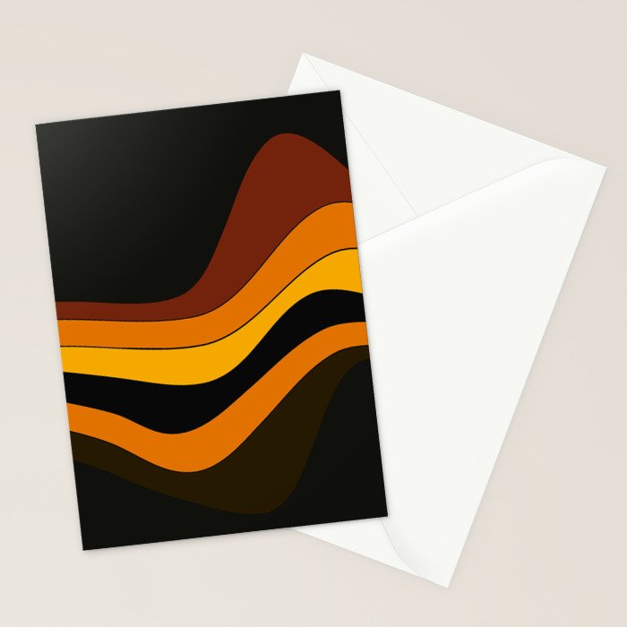 Retro 1970's Groovy Lines Colorful Designs Trending Art Stationery Card Gallery Image 2