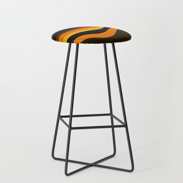 Retro 1970's Groovy Lines Colorful Designs Trending Art Stool Gallery Image 1