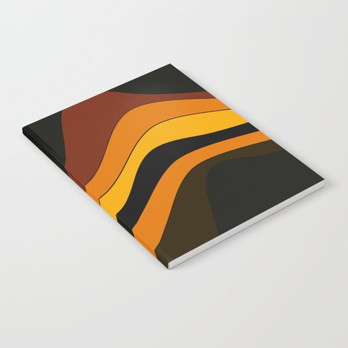 Retro 1970's Groovy Lines Colorful Designs Trending Art Notebook Gallery Image 1