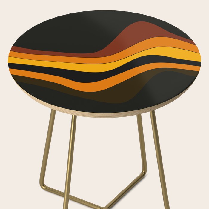 Retro 1970's Groovy Lines Colorful Designs Trending Art Side Table Gallery Image 2