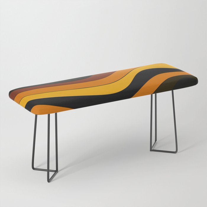 Retro 1970's Groovy Lines Colorful Designs Trending Art Bench Gallery Image 1