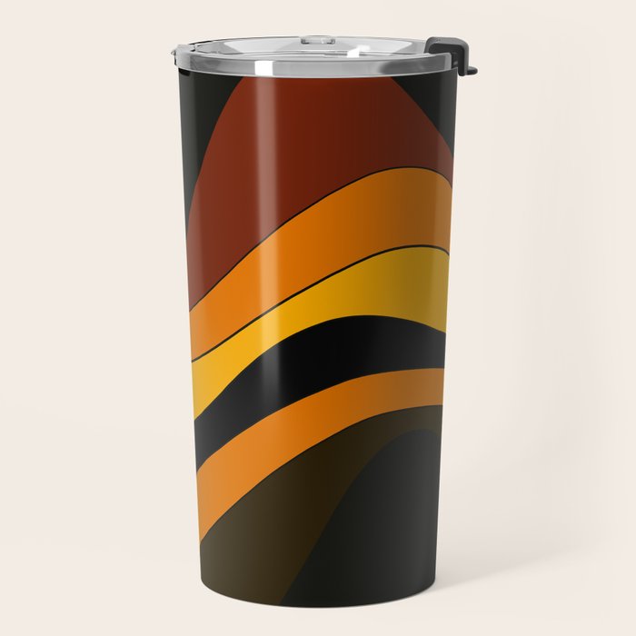 Retro 1970's Groovy Lines Colorful Designs Trending Art Travel Mug Gallery Image 2