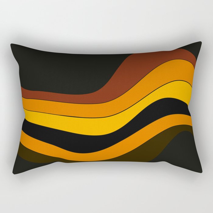 Retro 1970's Groovy Lines Colorful Designs Trending Art Rectangular Pillow Gallery Image 1