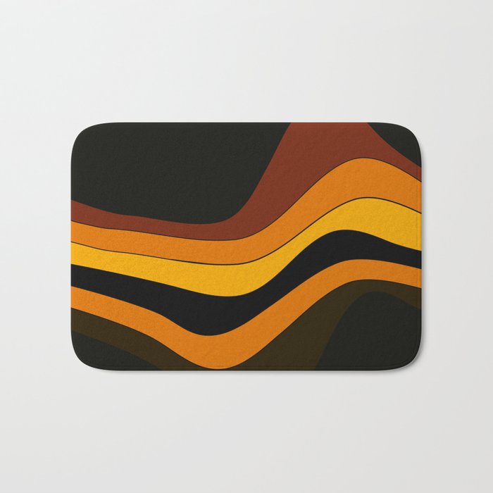 Retro 1970's Groovy Lines Colorful Designs Trending Art Bath Mat Gallery Image 1