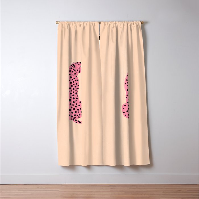 The Stare: Peach Cheetah Edition Window Curtain Gallery Image 3