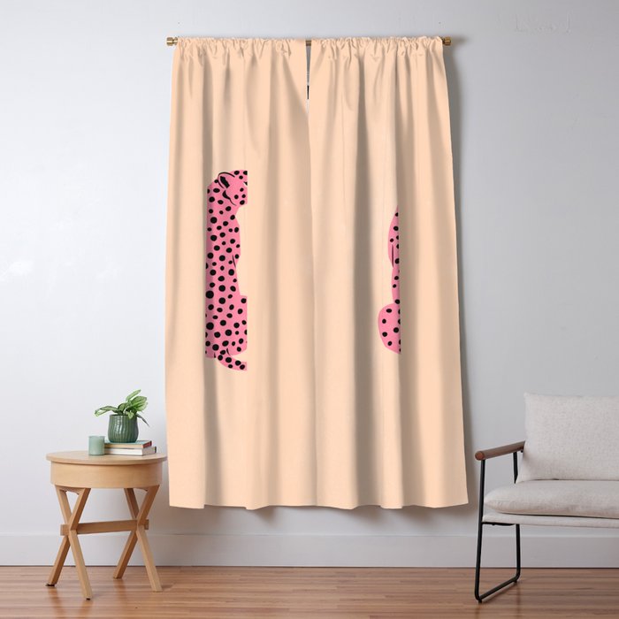 The Stare: Peach Cheetah Edition Window Curtain Gallery Image 5