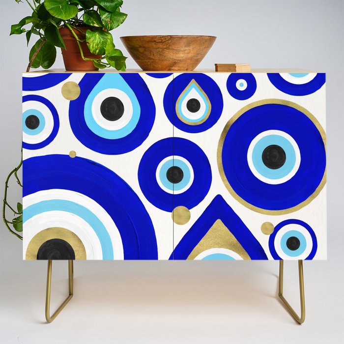 Evil Eye Charms on White Credenza Gallery Image 1