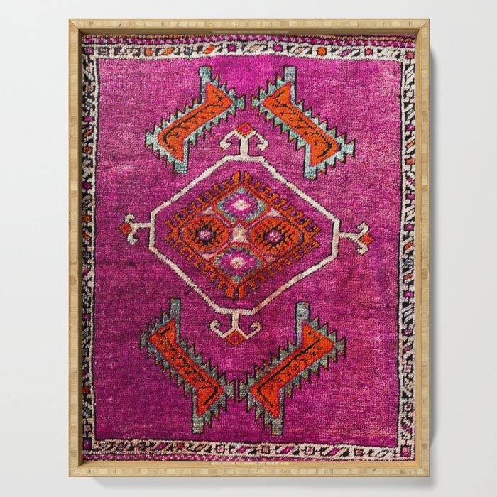 vintage Moroccan carpet Serving Tray Gallery Image 1