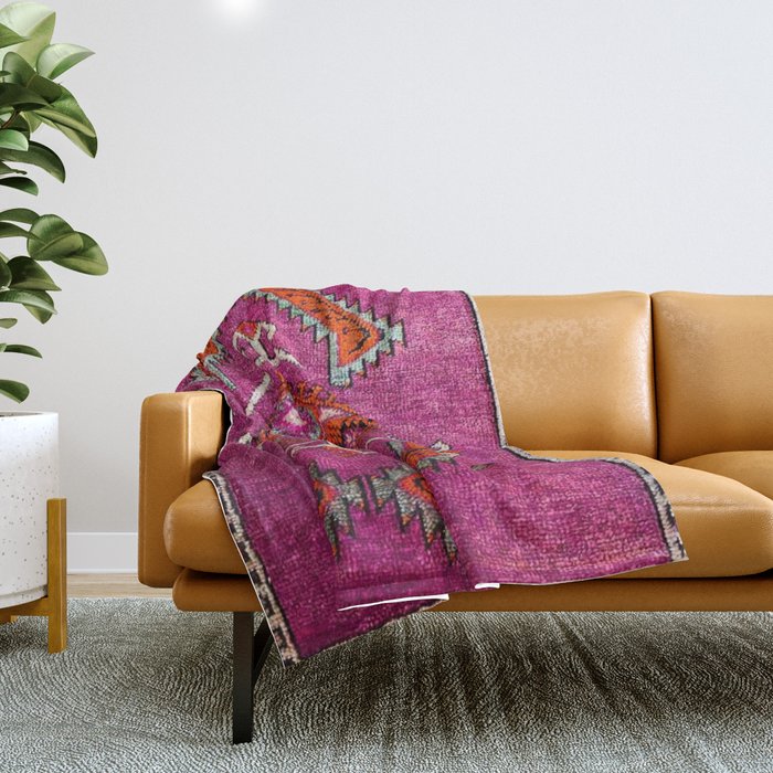 vintage Moroccan carpet Throw Blanket Gallery Image 1