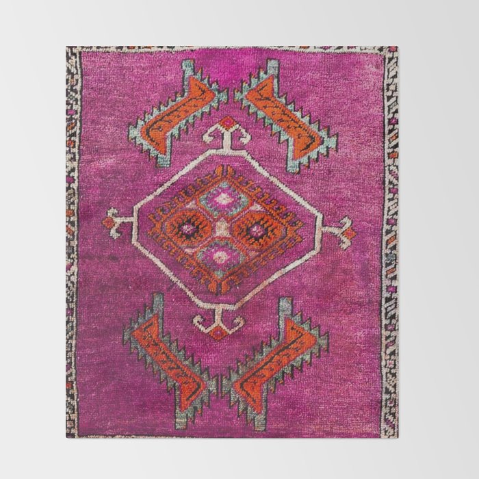 vintage Moroccan carpet Throw Blanket Gallery Image 2