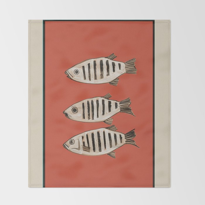Abstract Fish Study I Throw Blanket Gallery Image 2