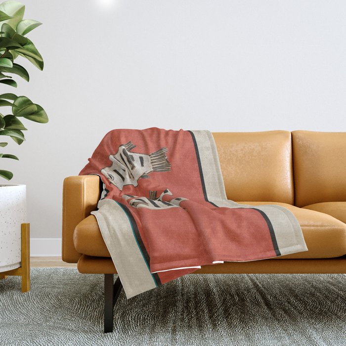 Abstract Fish Study I Throw Blanket Gallery Image 1