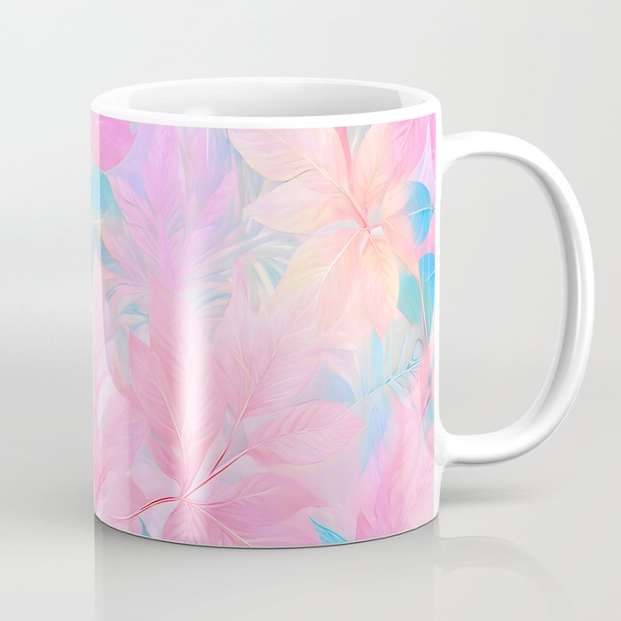Unicorn Garden, Iridescent Holographic Soft Pastel Gradient, Yoga Meditation Mindfulness Spiritual, Eclectic Pink Botanical Nature Plants Forest Graphic Design Pattern Coffee Mug Gallery Image 1