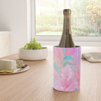 Unicorn Garden, Iridescent Holographic Soft Pastel Gradient, Yoga Meditation Mindfulness Spiritual, Eclectic Pink Botanical Nature Plants Forest Graphic Design Pattern Wine Chiller Gallery Image 4