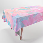 Unicorn Garden, Iridescent Holographic Soft Pastel Gradient, Yoga Meditation Mindfulness Spiritual, Eclectic Pink Botanical Nature Plants Forest Graphic Design Pattern Tablecloth Gallery Image 1