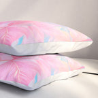 Unicorn Garden, Iridescent Holographic Soft Pastel Gradient, Yoga Meditation Mindfulness Spiritual, Eclectic Pink Botanical Nature Plants Forest Graphic Design Pattern Pillow Sham Gallery Image 3