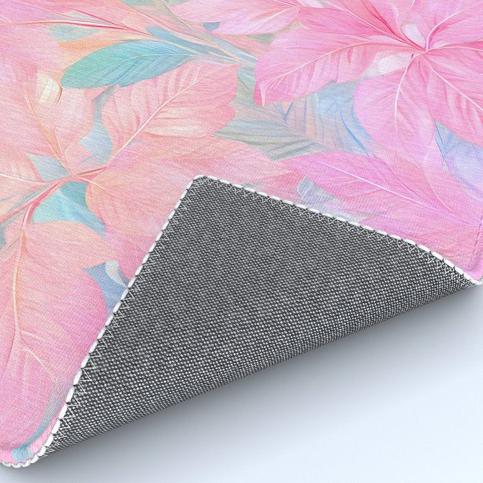 Unicorn Garden, Iridescent Holographic Soft Pastel Gradient, Yoga Meditation Mindfulness Spiritual, Eclectic Pink Botanical Nature Plants Forest Graphic Design Pattern Rug Gallery Image 4