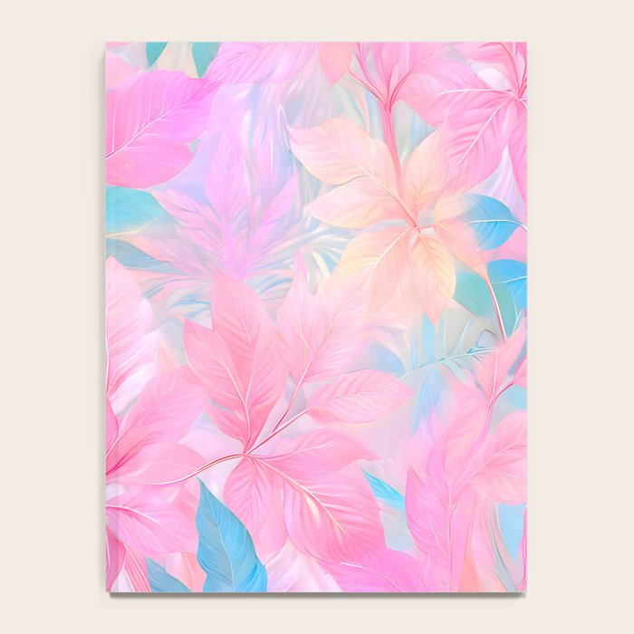 Unicorn Garden, Iridescent Holographic Soft Pastel Gradient, Yoga Meditation Mindfulness Spiritual, Eclectic Pink Botanical Nature Plants Forest Graphic Design Pattern Notebook Gallery Image 4