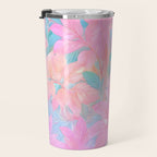 Unicorn Garden, Iridescent Holographic Soft Pastel Gradient, Yoga Meditation Mindfulness Spiritual, Eclectic Pink Botanical Nature Plants Forest Graphic Design Pattern Travel Mug Gallery Image 3