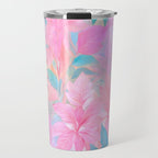 Unicorn Garden, Iridescent Holographic Soft Pastel Gradient, Yoga Meditation Mindfulness Spiritual, Eclectic Pink Botanical Nature Plants Forest Graphic Design Pattern Travel Mug Gallery Image 1