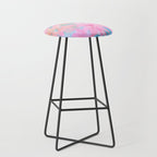 Unicorn Garden, Iridescent Holographic Soft Pastel Gradient, Yoga Meditation Mindfulness Spiritual, Eclectic Pink Botanical Nature Plants Forest Graphic Design Pattern Stool Gallery Image 1