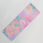 Unicorn Garden, Iridescent Holographic Soft Pastel Gradient, Yoga Meditation Mindfulness Spiritual, Eclectic Pink Botanical Nature Plants Forest Graphic Design Pattern Yoga Mat Gallery Image 1